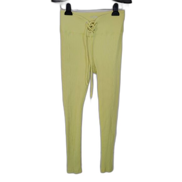 YEAR OF OURS Football Lace Up Ribbed Stretch Leggings - Picture 1 of 6